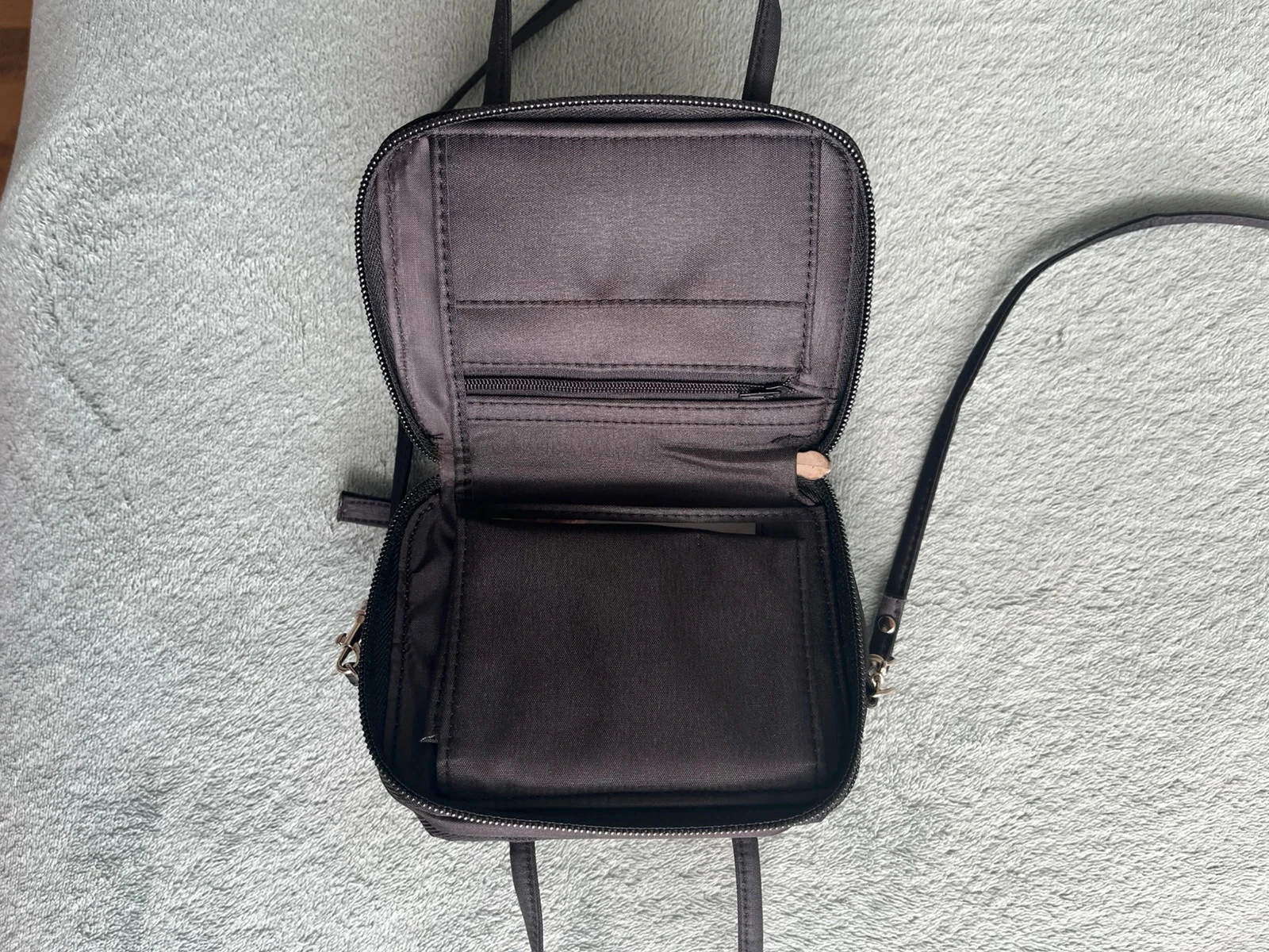 Mini saco de mão / alça preto multi-bolsos – photo 4
